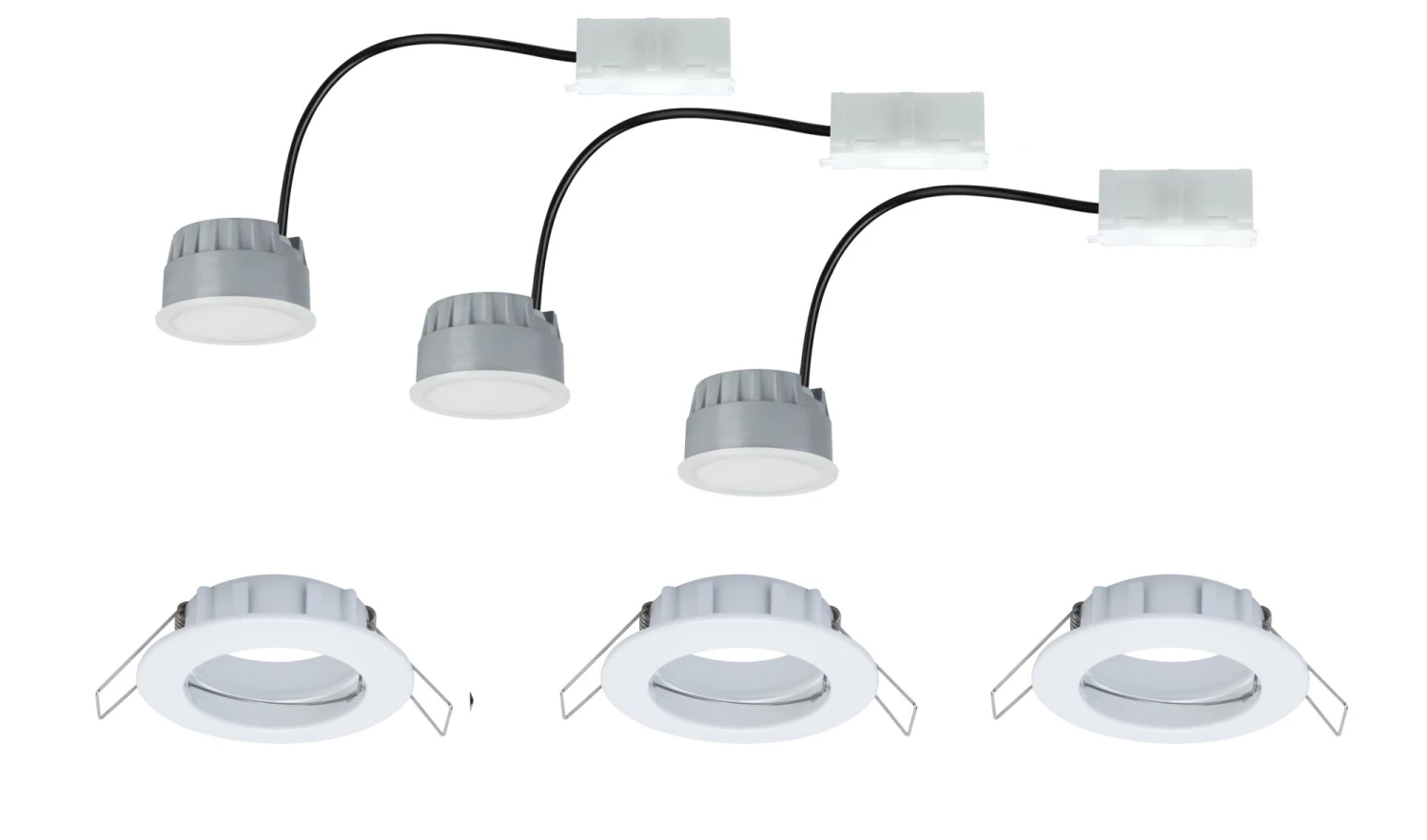 Paulmann LED Einbauleuchte Warmweiß Coin IP44 Rund 79mm Coin 3x6,8W 3x380lm 230V Dimmbar 2700K Weiß Matt/Satin - Image 5