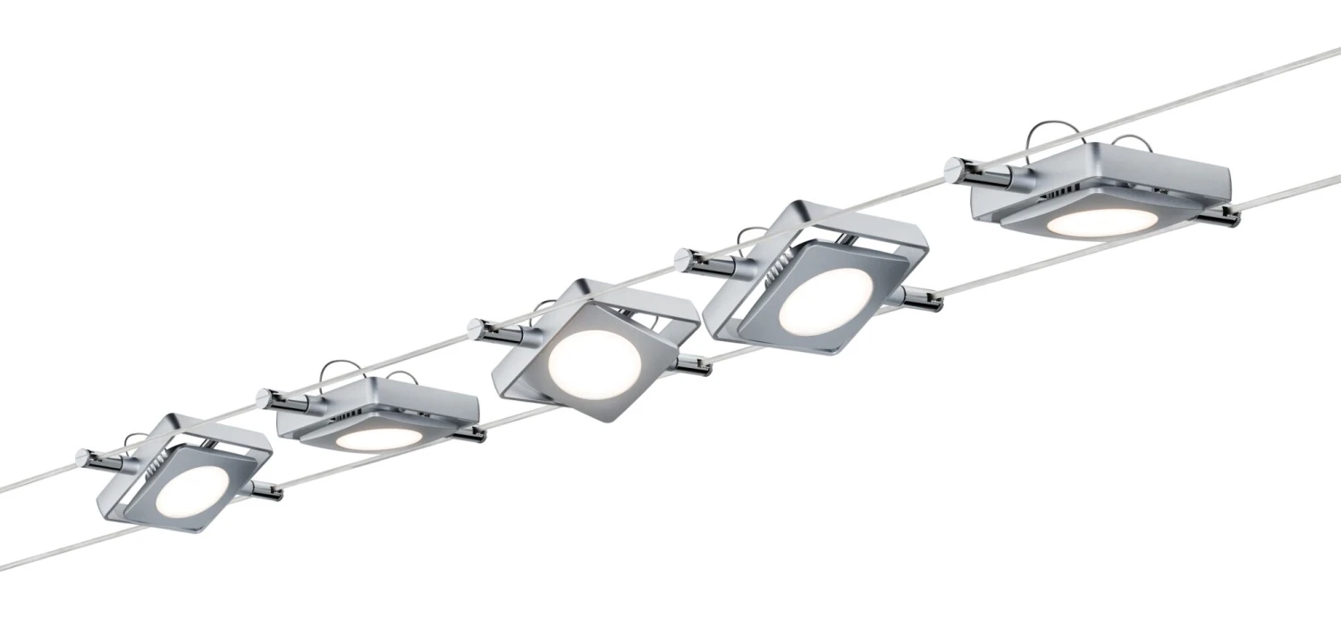 Paulmann LED Seilsystem MacLED Basisset 5x200lm 5x4,3W 2700K 230/12V Chrom Matt - Image 2
