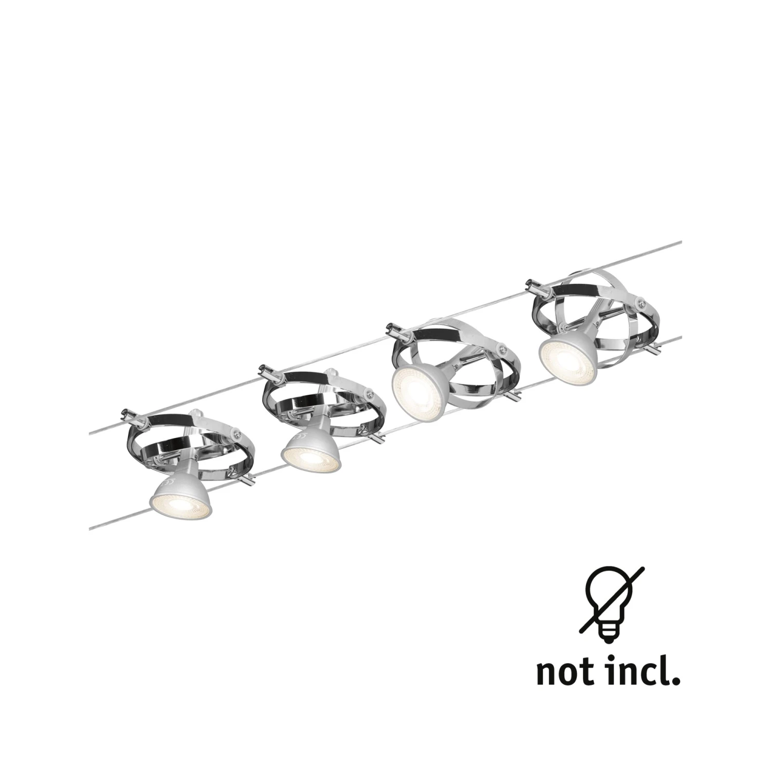 Paulmann Seilsystem Cardan Chrom Mit 4 Spots Ohne Leuchtmittel, Max. 10W GU5,3 - Image 2