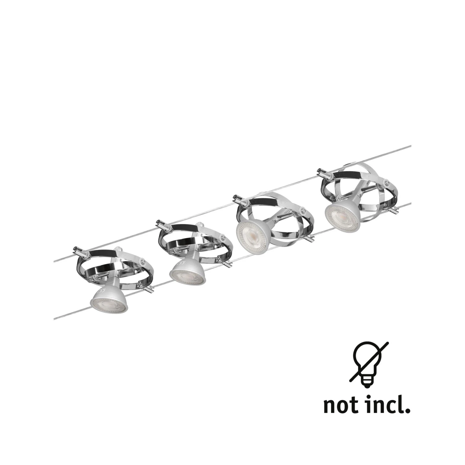 Paulmann Seilsystem Cardan Chrom Mit 4 Spots Ohne Leuchtmittel, Max. 10W GU5,3 - Image 6