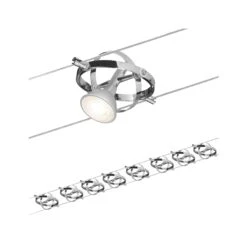 Paulmann Seilsystem Cardan Chrom Matt Mit 8 Spots Ohne Leuchtmittel, Max. 10W GU5,3