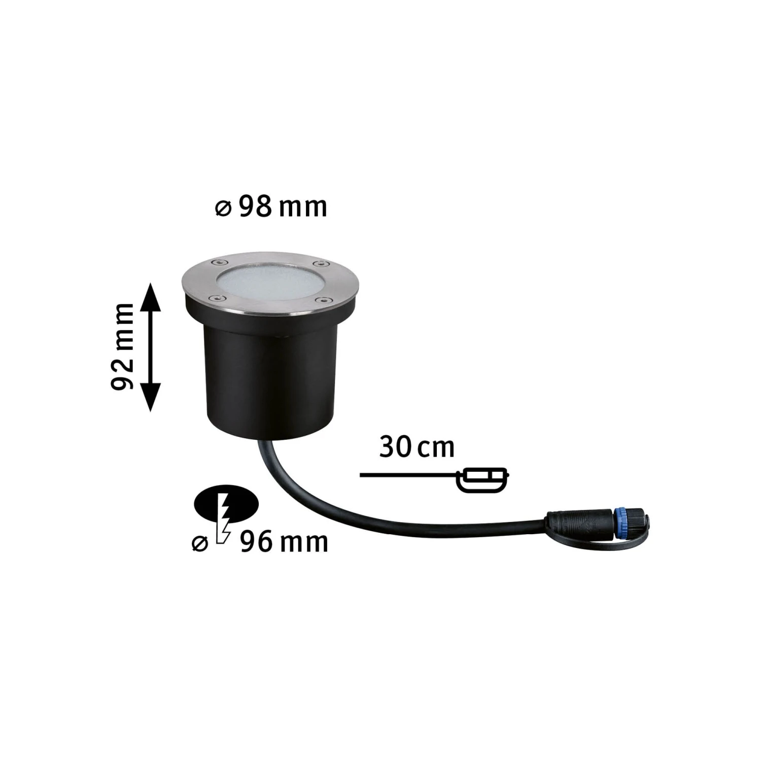 Paulmann Plug & Shine LED Bodeneinbauleuchte Smart Home Zigbee RGBW Einzelspot IP65 RGBW+ 3,6W Silber – Bild 3