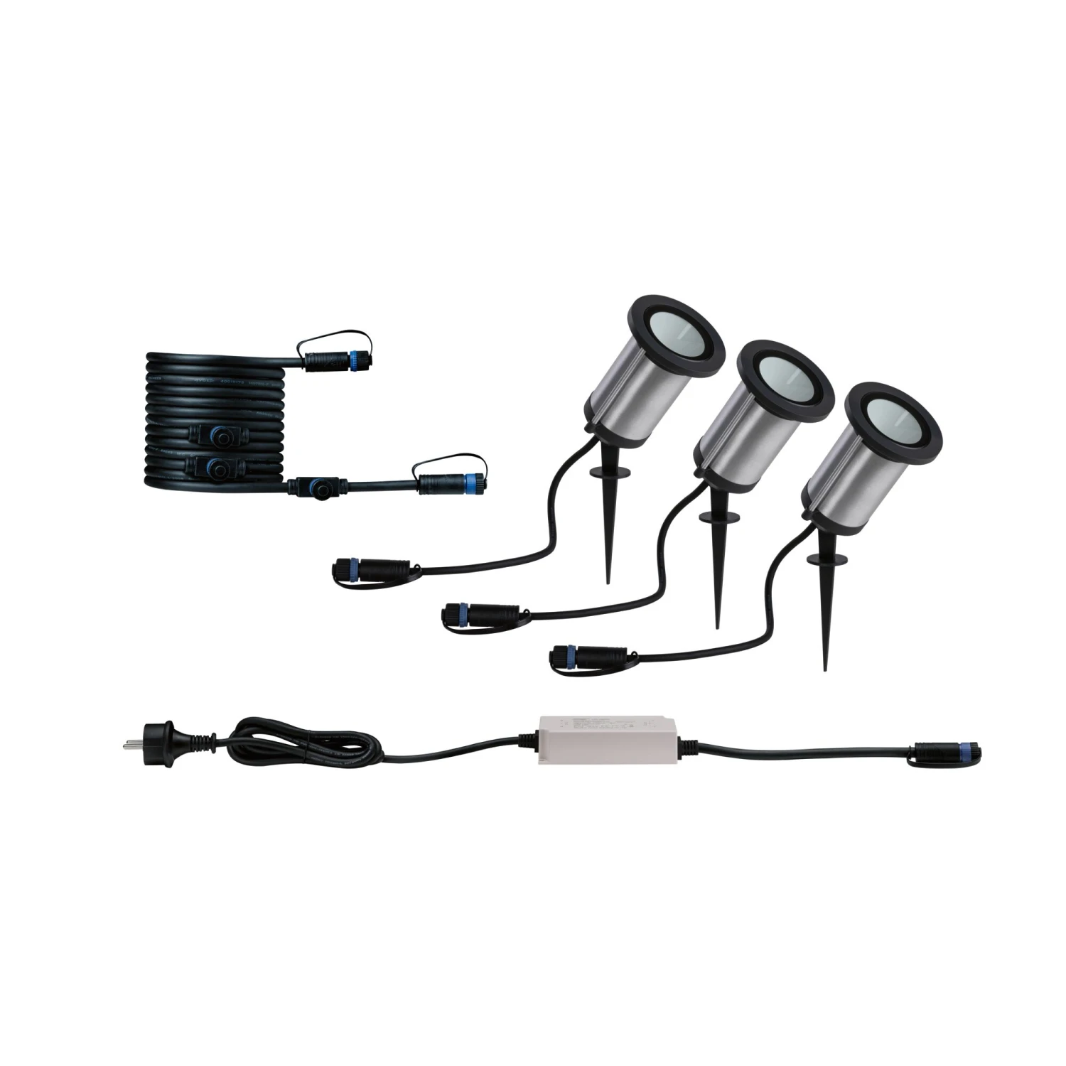 Paulmann Plug & Shine LED Gartenstrahler Classic Basisset IP65 3000K 3x5,1W 75VA Anthrazit - Image 2