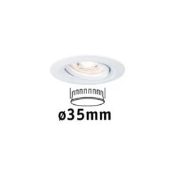 Paulmann LED Einbauleuchte Nova Mini Coin Einzelleuchte Schwenkbar Rund 66mm 15° Coin 4W 310lm 230V 2700K Weiß Matt