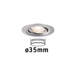 Paulmann LED Einbauleuchte Nova Mini Coin Einzelleuchte Schwenkbar Rund 66mm 15° Coin 4W 310lm 230V 2700K Eisen Gebürstet