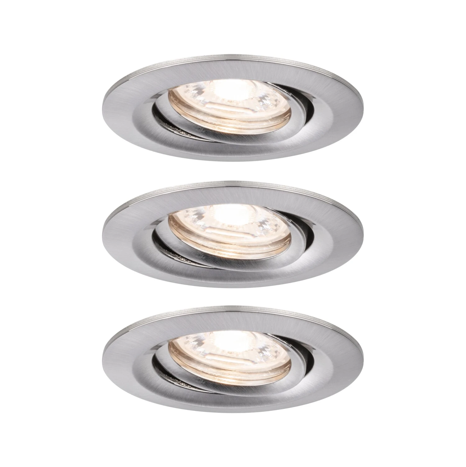 Paulmann LED Einbauleuchte Nova Mini Coin Basisset Schwenkbar Rund 66mm 15° Coin 3x4W 3x310lm 230V 2700K Eisen Gebürstet - Image 2