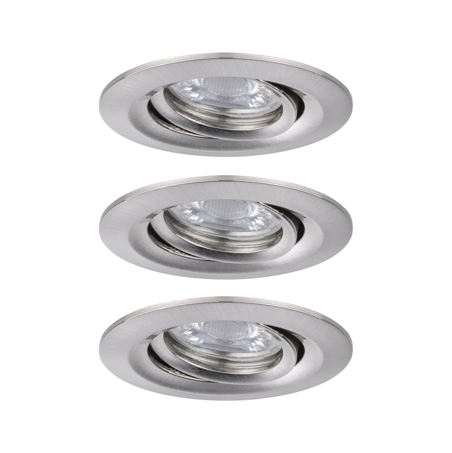 Paulmann LED Einbauleuchte Nova Mini Coin Basisset Schwenkbar Rund 66mm 15° Coin 3x4W 3x310lm 230V 2700K Eisen Gebürstet - Image 6