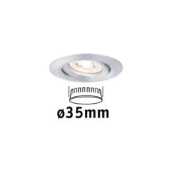 Paulmann LED Einbauleuchte Nova Mini Coin Einzelleuchte Schwenkbar Rund 66mm 15° Coin 4W 310lm 230V 2700K Alu Gedreht