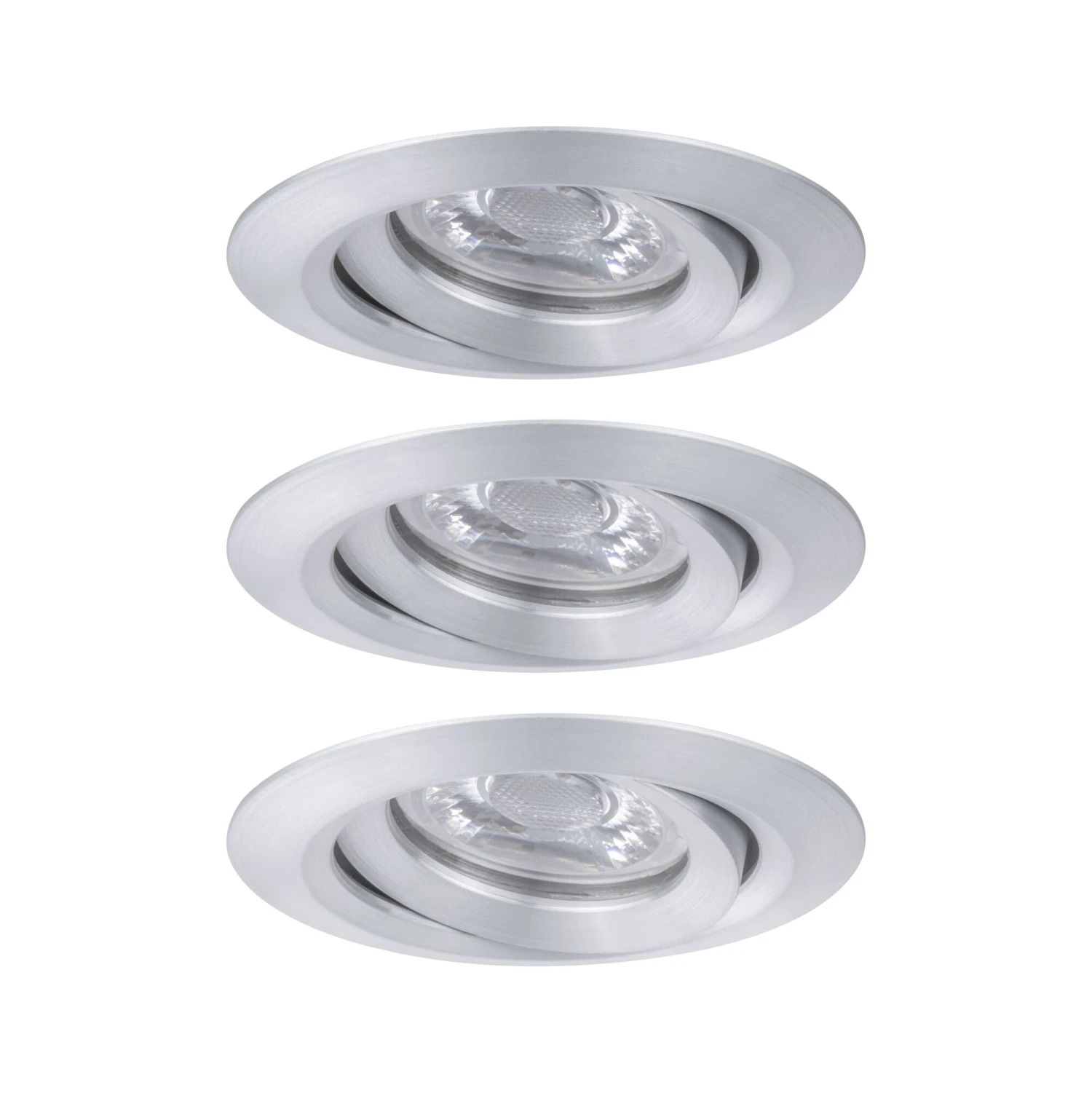 Paulmann LED Einbauleuchte Nova Mini Coin Basisset Schwenkbar Rund 66mm 15° Coin 3x4W 3x310lm 230V 2700K Alu Gedreht - Image 7