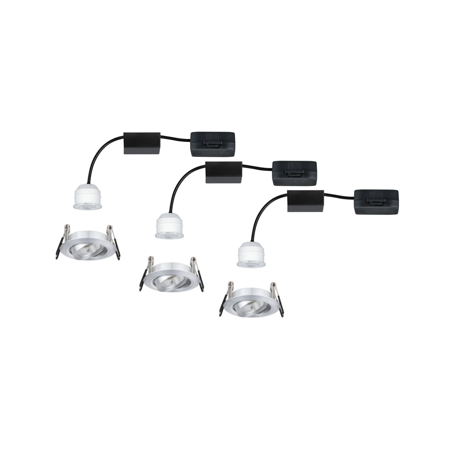 Paulmann LED Einbauleuchte Nova Mini Coin Basisset Schwenkbar Rund 66mm 15° Coin 3x4W 3x310lm 230V 2700K Alu Gedreht - Image 8