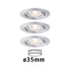 Paulmann LED Einbauleuchte Nova Mini Coin Basisset Schwenkbar Rund 66mm 15° Coin 3x4W 3x310lm 230V 2700K Alu Gedreht