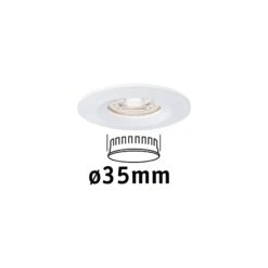 Paulmann LED Einbauleuchte Nova Mini Coin Einzelleuchte Starr IP44 Rund 65mm Coin 4W 310lm 230V 2700K Weiß Matt