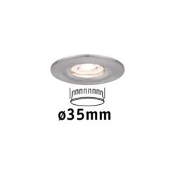 Paulmann LED Einbauleuchte Nova Mini Coin Einzelleuchte Starr IP44 Rund 65mm Coin 4W 310lm 230V 2700K Eisen Gebürstet