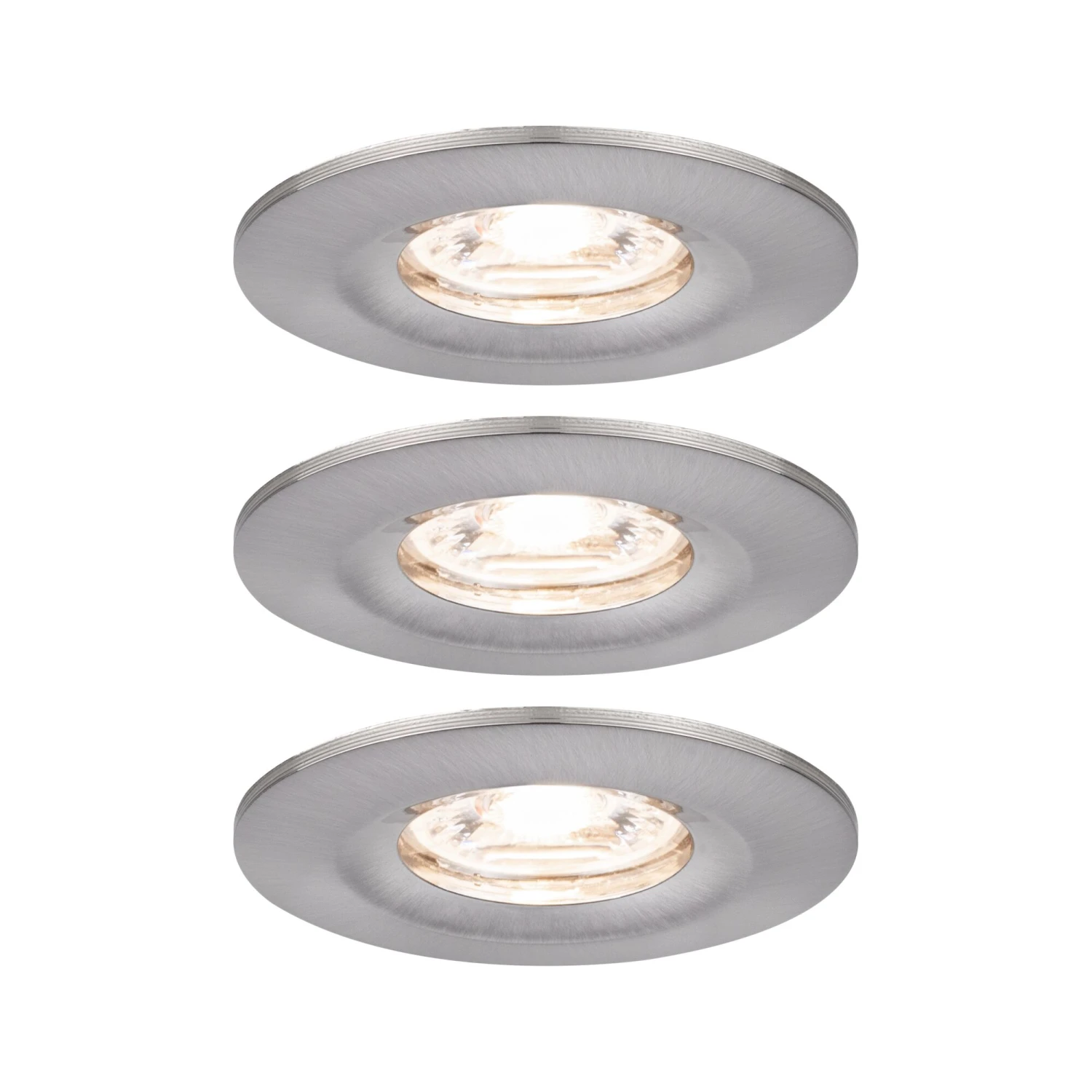 Paulmann LED Einbauleuchte Nova Mini Coin Basisset Starr IP44 Rund 65mm Coin 3x4W 3x310lm 230V 2700K Eisen Gebürstet - Image 2