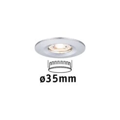 Paulmann LED Einbauleuchte Nova Mini Coin Einzelleuchte Starr IP44 Rund 65mm Coin 4W 310lm 230V 2700K Chrom