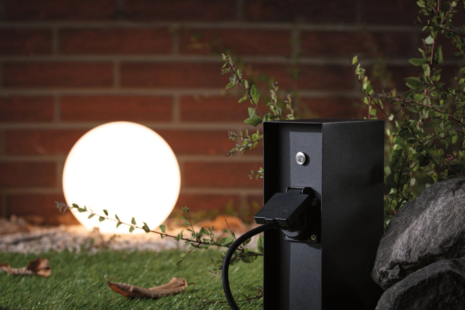 Paulmann Steckdosensäule Rio Dämmerungsschalter IP44 Anthrazit - Image 4