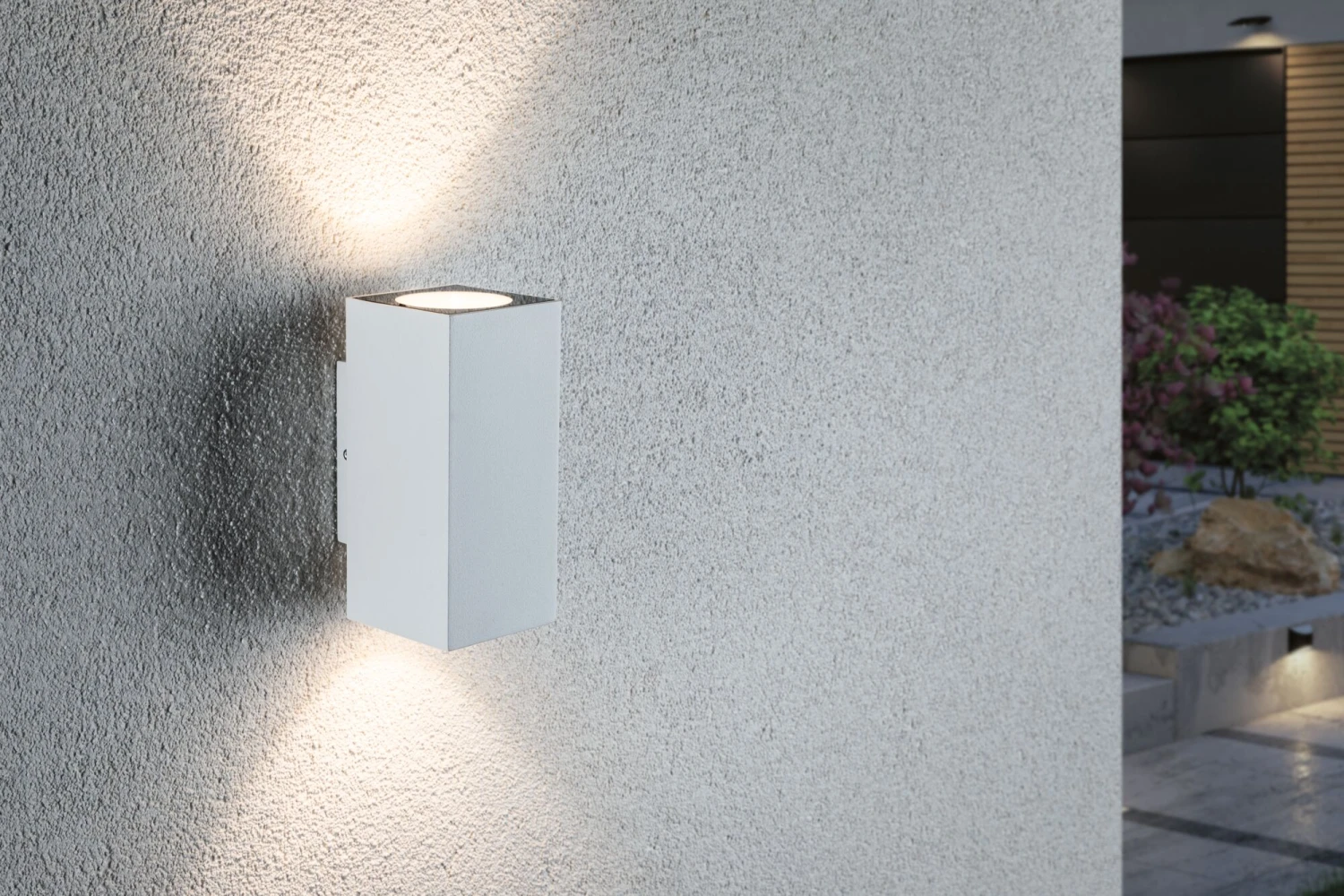 Paulmann LED Außenwandleuchte Flame IP44 Eckig 58x75mm 3000K 2x3,5W 2x260lm 230V Weiß Aluminium - Image 4