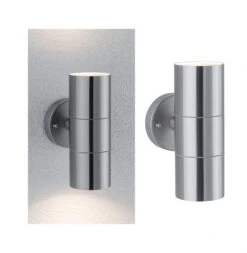 Paulmann Außenwandleuchte Flame IP44 60mm Max. 2x10W 230V Edelstahl Gebürstet Edelstahl