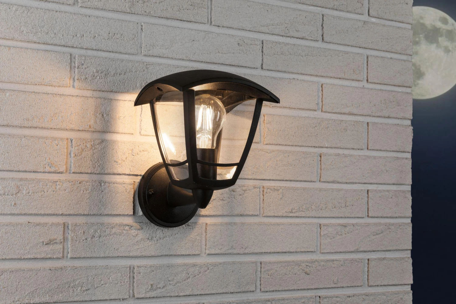 Paulmann Außenwandleuchte Classic Curved IP44 164x180mm Max. 12W 230V Klar/Schwarz Kunststoff – Bild 2