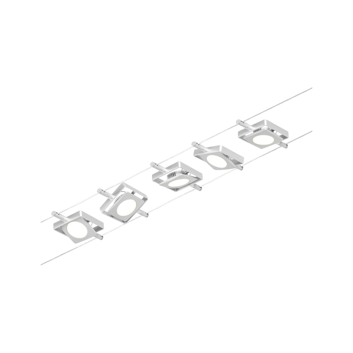 Paulmann CorDuo LED Seilsystem MacLED Basisset 5x250lm 5x4,5W 3000K 230/12V Chrom Matt/Chrom - Image 2