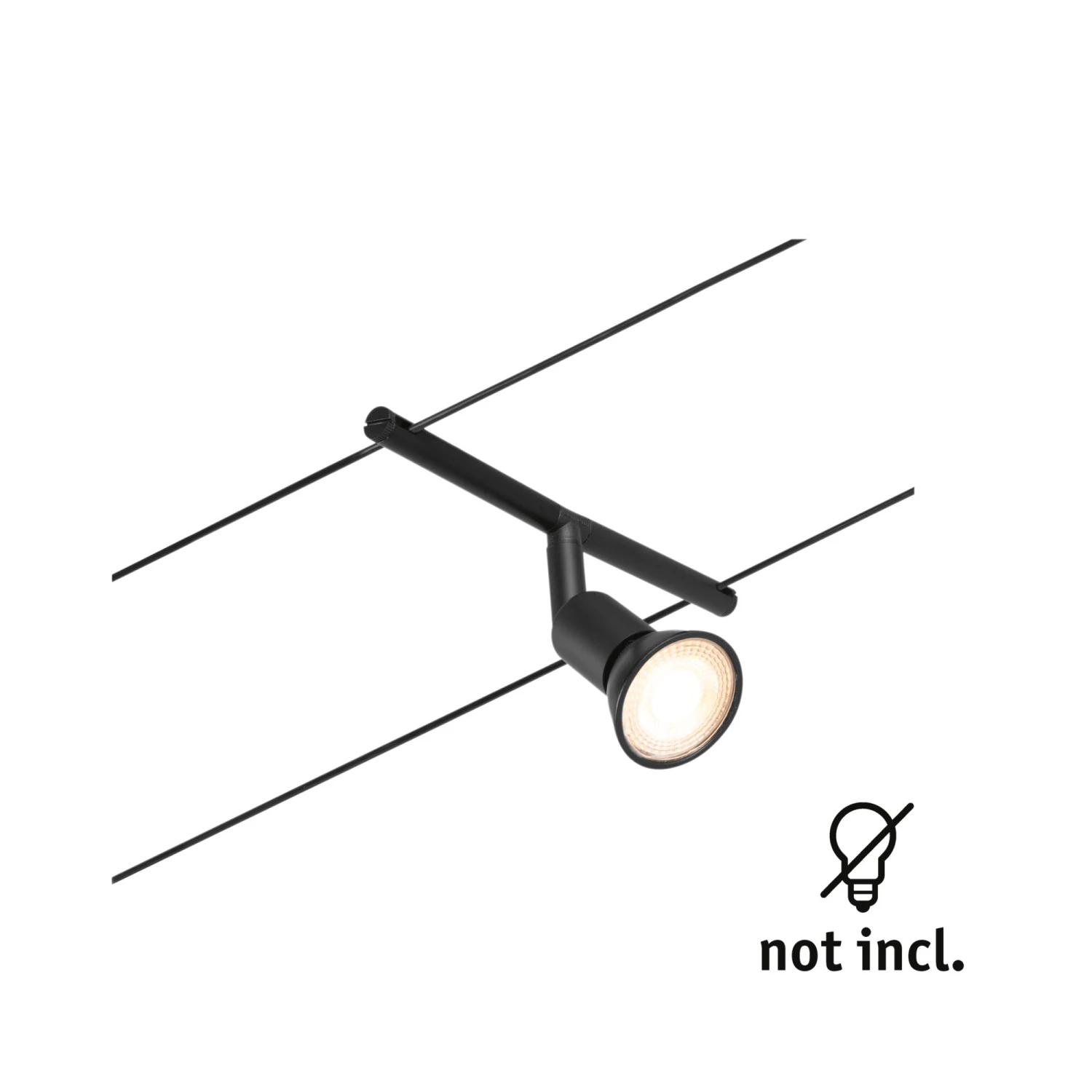 Paulmann CorDuo Seilsystem Salt Einzelspot GU5,3 Max. 10W 12V Schwarz Matt/Chrom - Image 2