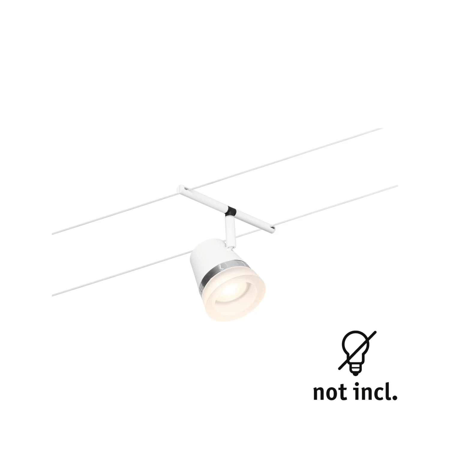 Paulmann CorDuo Seilsystem Cone Einzelspot GU5,3 Max. 10W 12V Weiß Matt/Chrom - Image 2