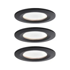 Paulmann LED Einbauleuchte Nova Coin Basisset Starr IP44 Rund 78mm Coin 3x6W 3x470lm 230V 2700K Schwarz Matt