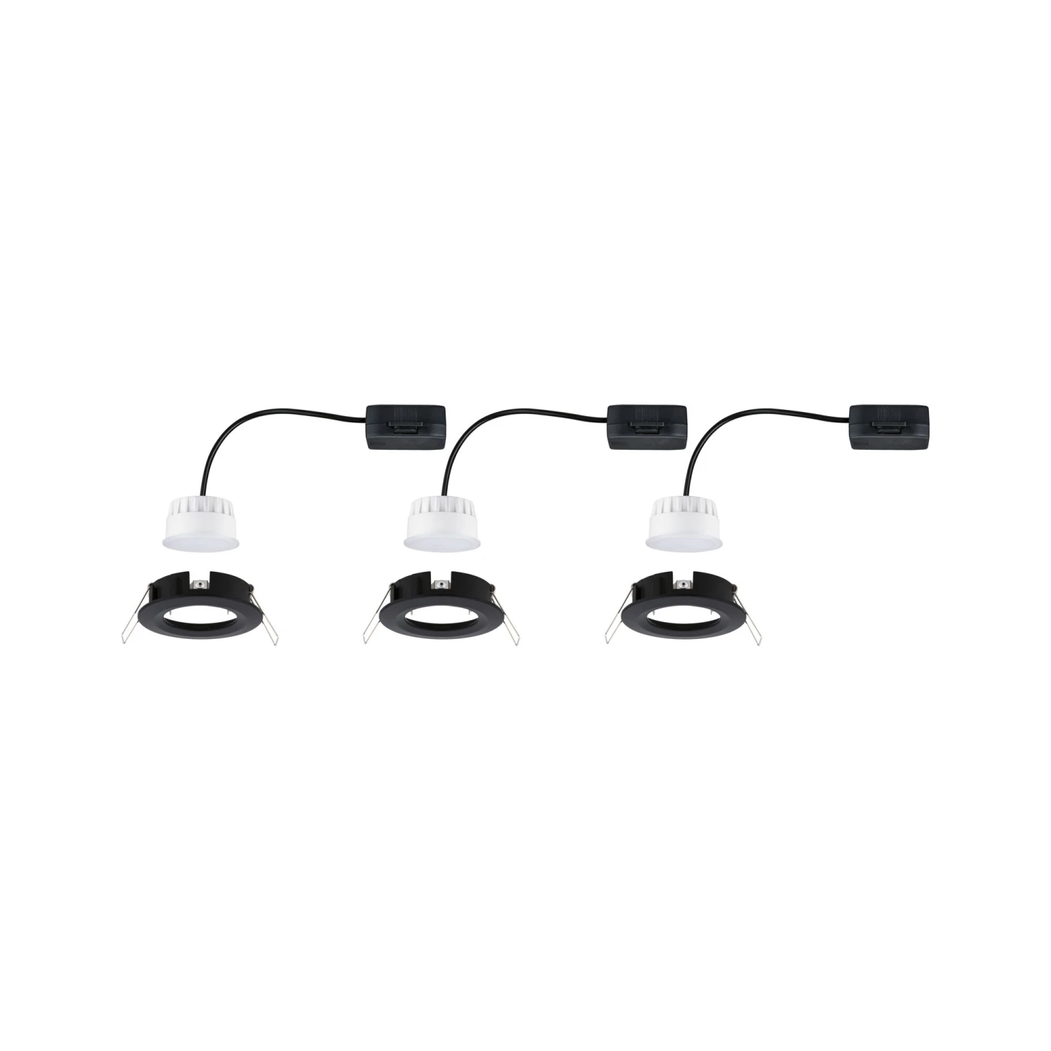 Paulmann LED Einbauleuchte Nova Coin Basisset Starr IP44 Rund 78mm Coin 3x6W 3x470lm 230V 2700K Schwarz Matt - Image 6