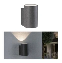 Paulmann LED Außenwandleuchte Concrea IP65 110x135mm 3000K 6,8W 300lm 230V Schwarzer Sandstein Beton