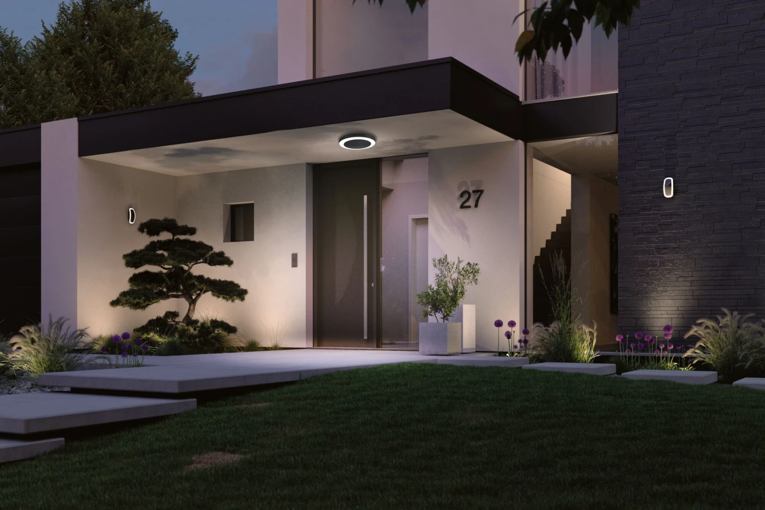 Paulmann LED Deckenleuchte Circula Dämmerungssensor Bewegungsmelder Seewasserresistent IP44 Rund 320mm 3000K 14W 880lm 230V Anthrazit Kunststoff – Bild 3