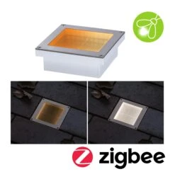 Paulmann LED Bodeneinbauleuchte Smart Home Zigbee 3.0 Brick Insektenfreundlich IP67 Eckig 100x100mm Tunable Warm 1W 18lm 230V Edelstahl Edelstahl