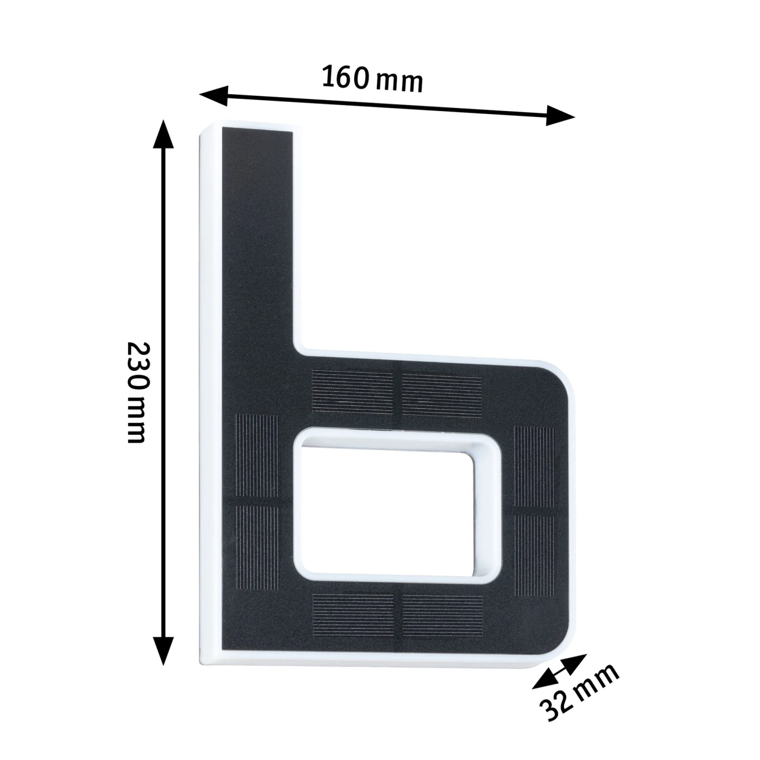 Paulmann Solar LED Hausnummernleuchte LED Hausnummernleuchte Inkl. Wechselbarer Akku Buchstabe B Inkl. Wechselbarer Akku IP44 3000K 6lm Schwarz - Image 3