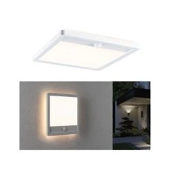 Paulmann LED Außenpanel Lamina Backlight Bewegungsmelder Seewasserresistent IP44 Eckig 250x47mm 3000K 14,5W 950lm 230V Weiß Kunststoff