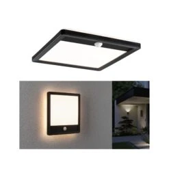 Paulmann LED Außenpanel Lamina Backlight Bewegungsmelder Seewasserresistent IP44 Eckig 250x47mm 3000K 14,5W 950lm 230V Schwarz Kunststoff