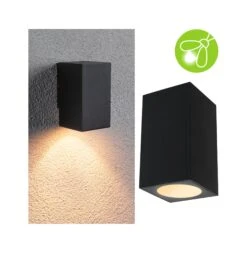 Paulmann LED Außenwandleuchte Flame Insektenfreundlich IP44 Eckig 58x103mm 2200K 4W 265lm 230V 75° Anthrazit Metall