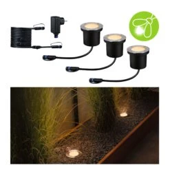 Paulmann Plug & Shine LED Bodeneinbauleuchte Floor Basisset Insektenfreundlich IP67 2200K 3x4,5W Anthrazit