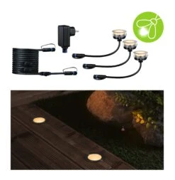 Paulmann Plug & Shine LED Bodeneinbauleuchte Floor Basisset Insektenfreundlich IP67 2200K 3x2W 21VA Silber