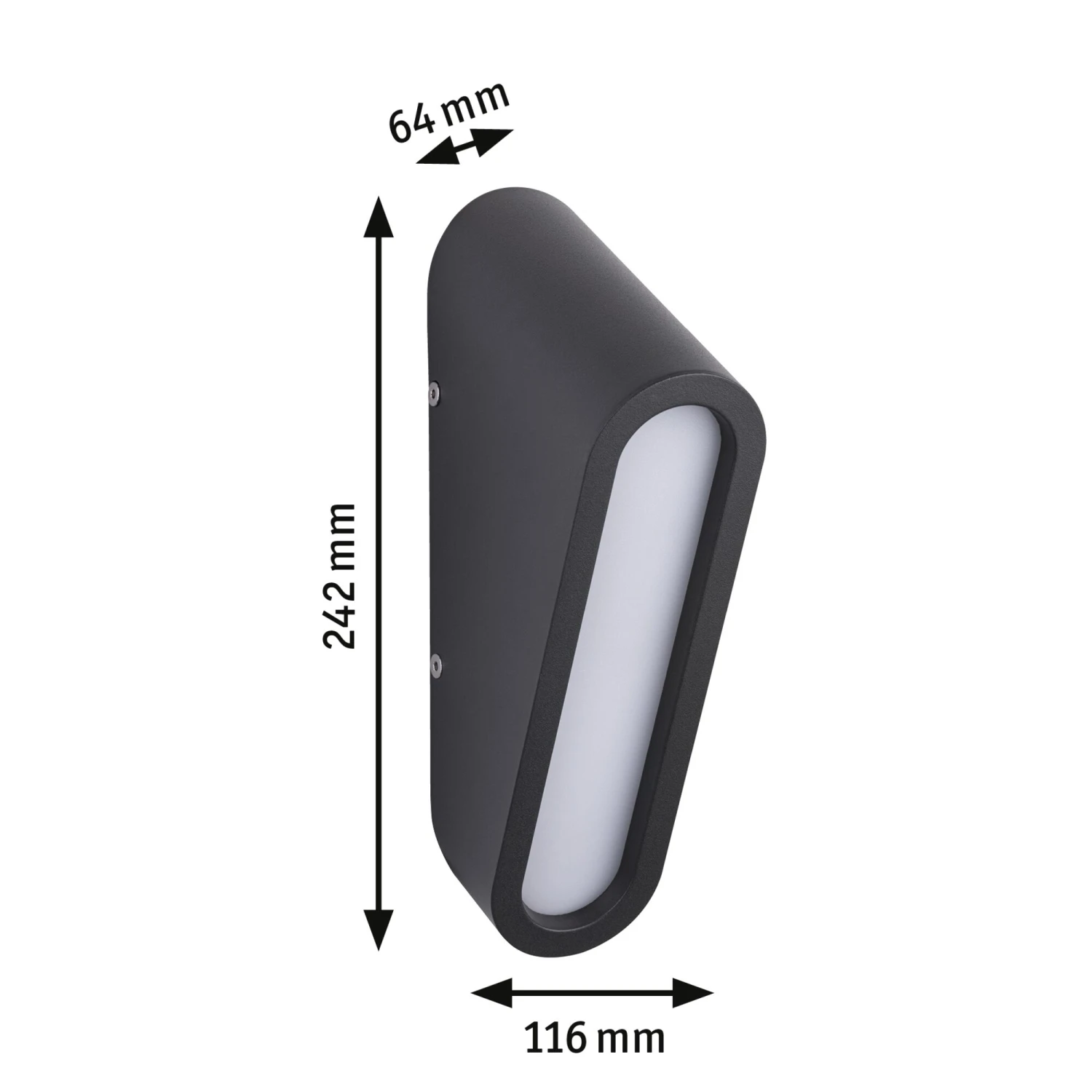 Paulmann LED Außenwandleuchte Cliff IP44 64x116mm 3000K 9,5W 300lm 230V Anthrazit Aluminium – Bild 3