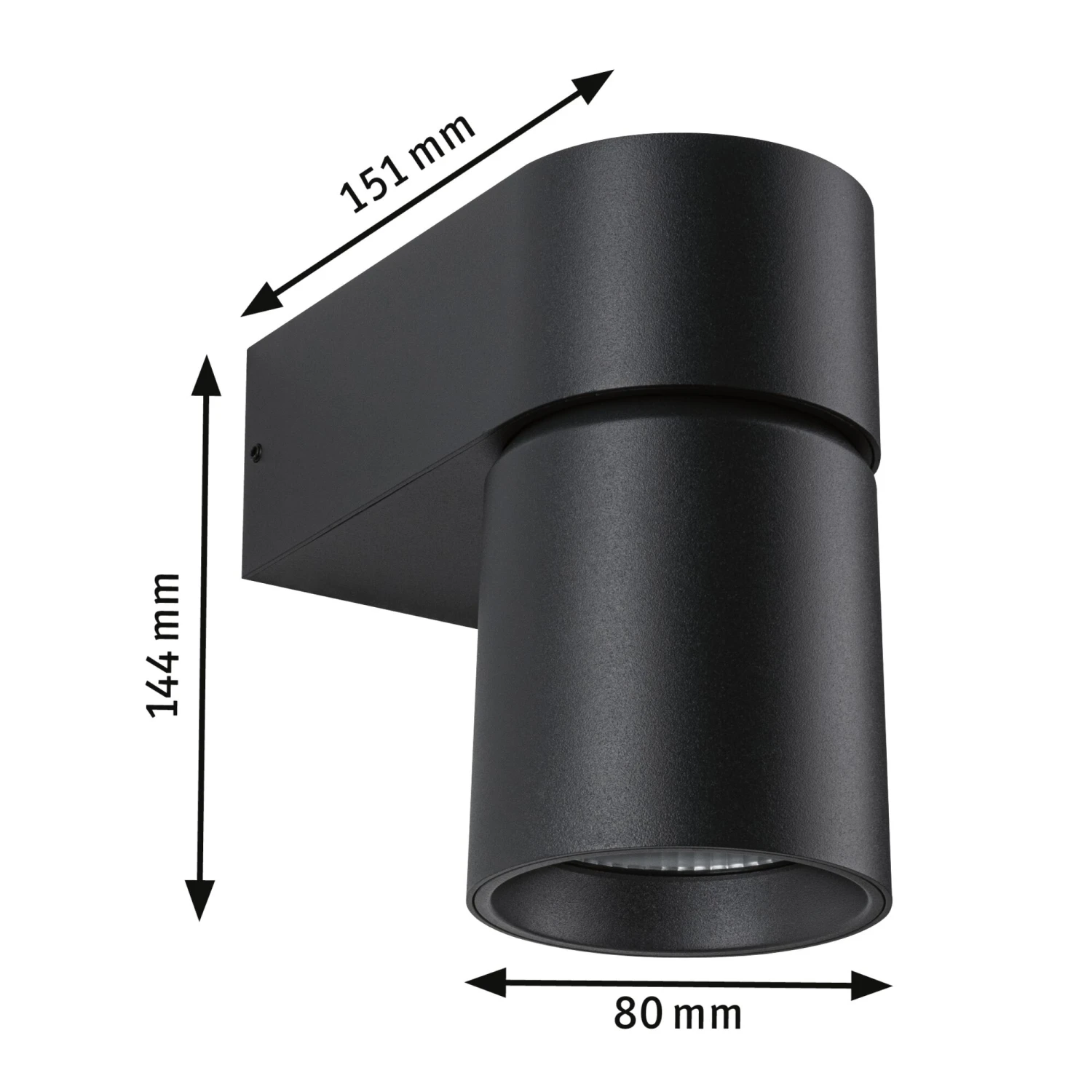 Paulmann LED Außenwandleuchte Kimu Insektenfreundlich IP44 80mm 2200K 7,8W 500lm 230V 70° Anthrazit Aluminium – Bild 4