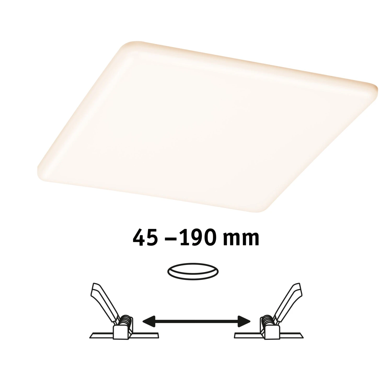 Paulmann VariFit LED Einbaupanel Veluna IP44 Eckig 215x215mm 17W 1300lm White Switch Transparent - Image 3