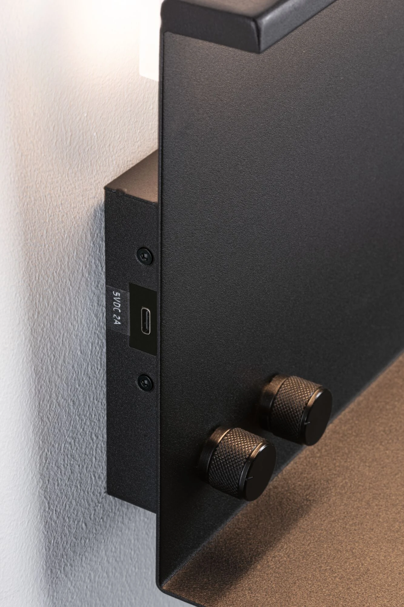 Paulmann LED Wandleuchte Jarina USB C 3000K 540lm / 200lm 230V 4,5 / 1x1,6W Dimmbar Schwarz Matt - Image 5