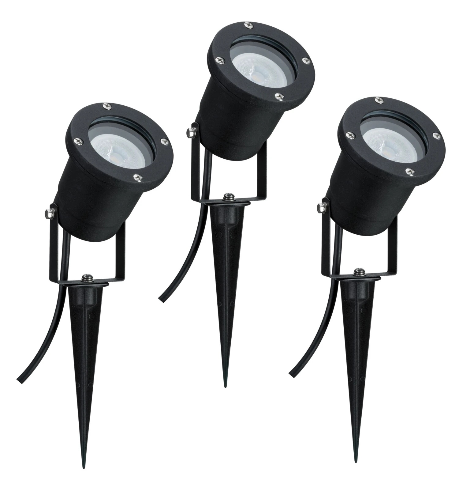 Paulmann LED Gartenstrahler LED Gartenstrahler IP65 Rund 92mm 3000K 3x3,5W 3x230lm 230V Schwarz Aluminium – Bild 3