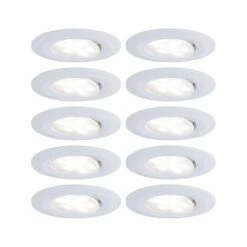 Paulmann LED Einbauleuchte Calla Basisset Schwenkbar IP65 Rund 90mm 30° 10x6W 10x530lm 230V 4000K Weiß Matt