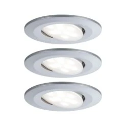 Paulmann LED Einbauleuchte Calla Basisset Schwenkbar IP65 Rund 90mm 30° 3x6W 3x530lm 230V 4000K Chrom Matt