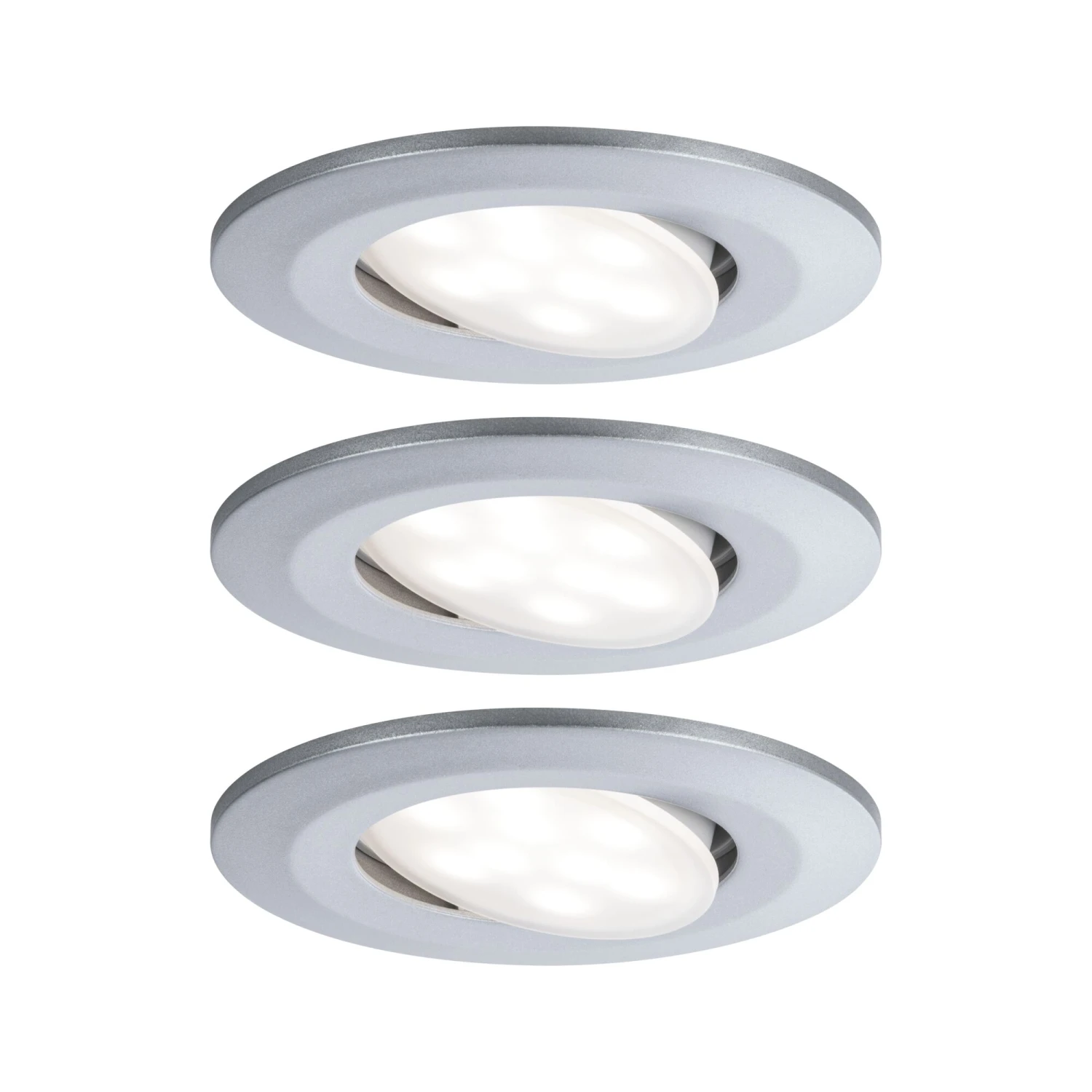 Paulmann LED Einbauleuchte Calla Basisset Schwenkbar IP65 Rund 90mm 30° 3x6W 3x530lm 230V 4000K Chrom Matt