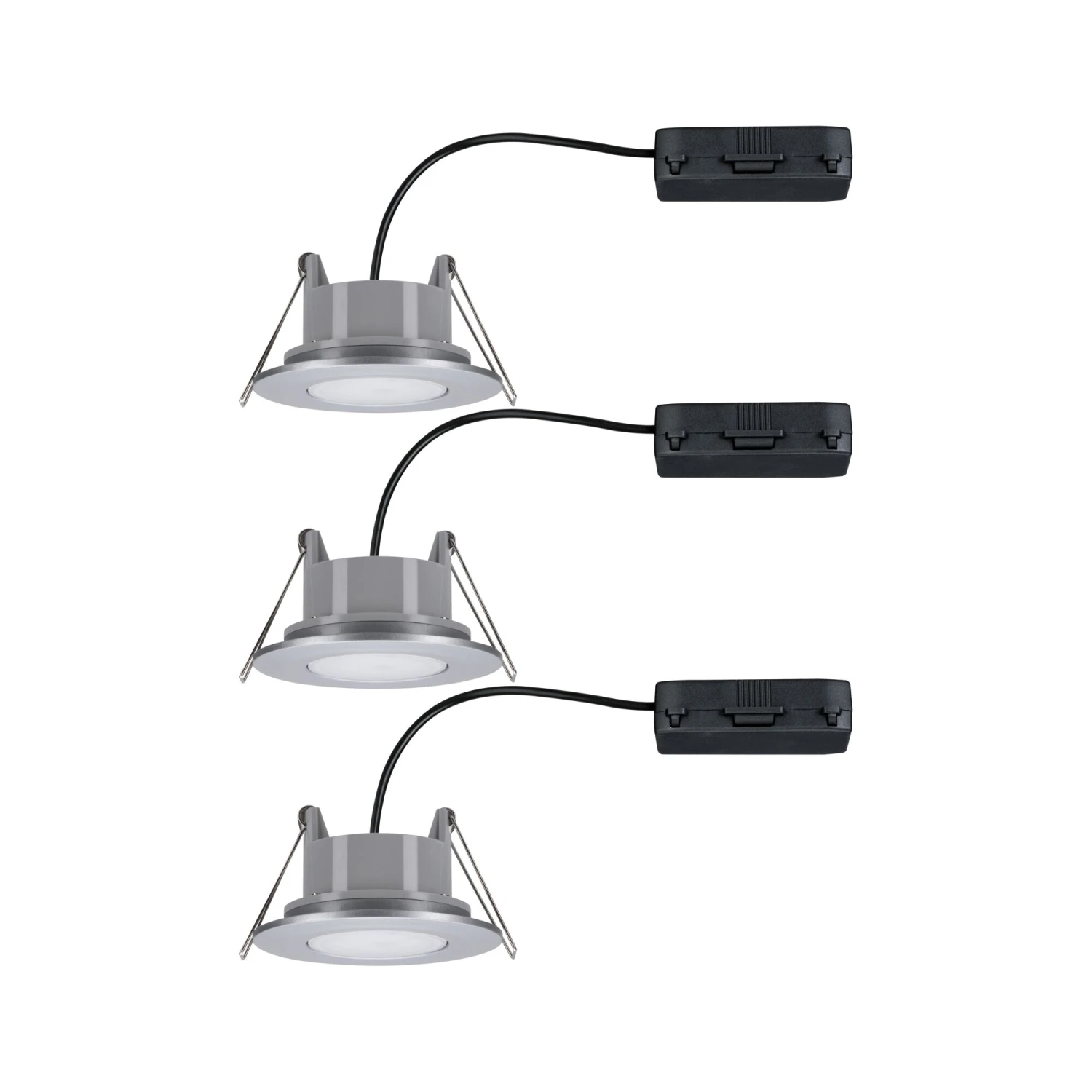Paulmann LED Einbauleuchte Calla Basisset Schwenkbar IP65 Rund 90mm 30° 3x6W 3x530lm 230V 4000K Chrom Matt - Image 8