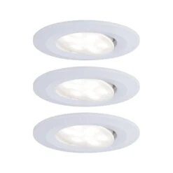 Paulmann LED Einbauleuchte Calla Basisset Schwenkbar IP65 Rund 90mm 30° 3x5,2W 3x460lm 230V Dimmbar 4000K Weiß Matt