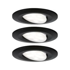 Paulmann LED Einbauleuchte Calla Basisset Schwenkbar IP65 Rund 90mm 3x6W 3x530lm 230V 4000K Schwarz Matt