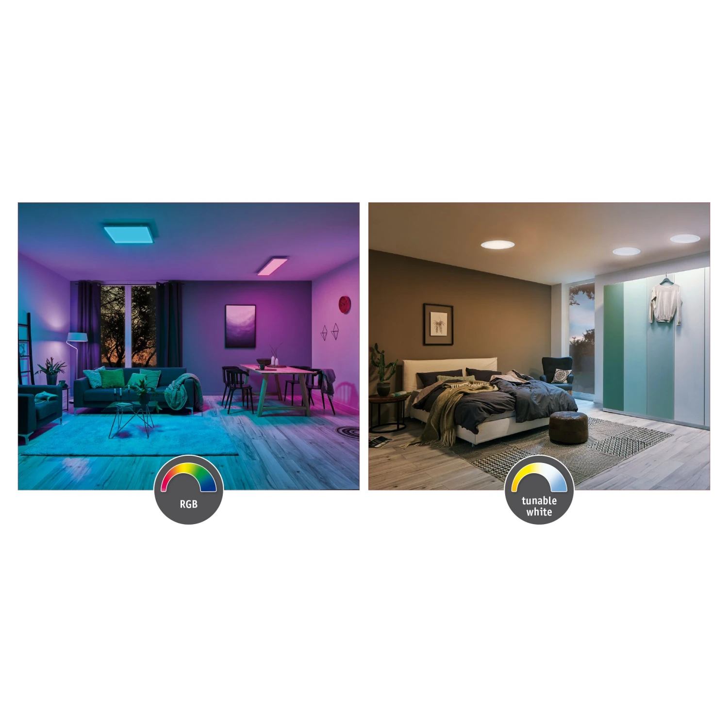 Paulmann LED Panel Smart Home Zigbee 3.0 Cesena Rund 170mm 9W 500lm RGBW Chrom Matt Dimmbar - Image 4