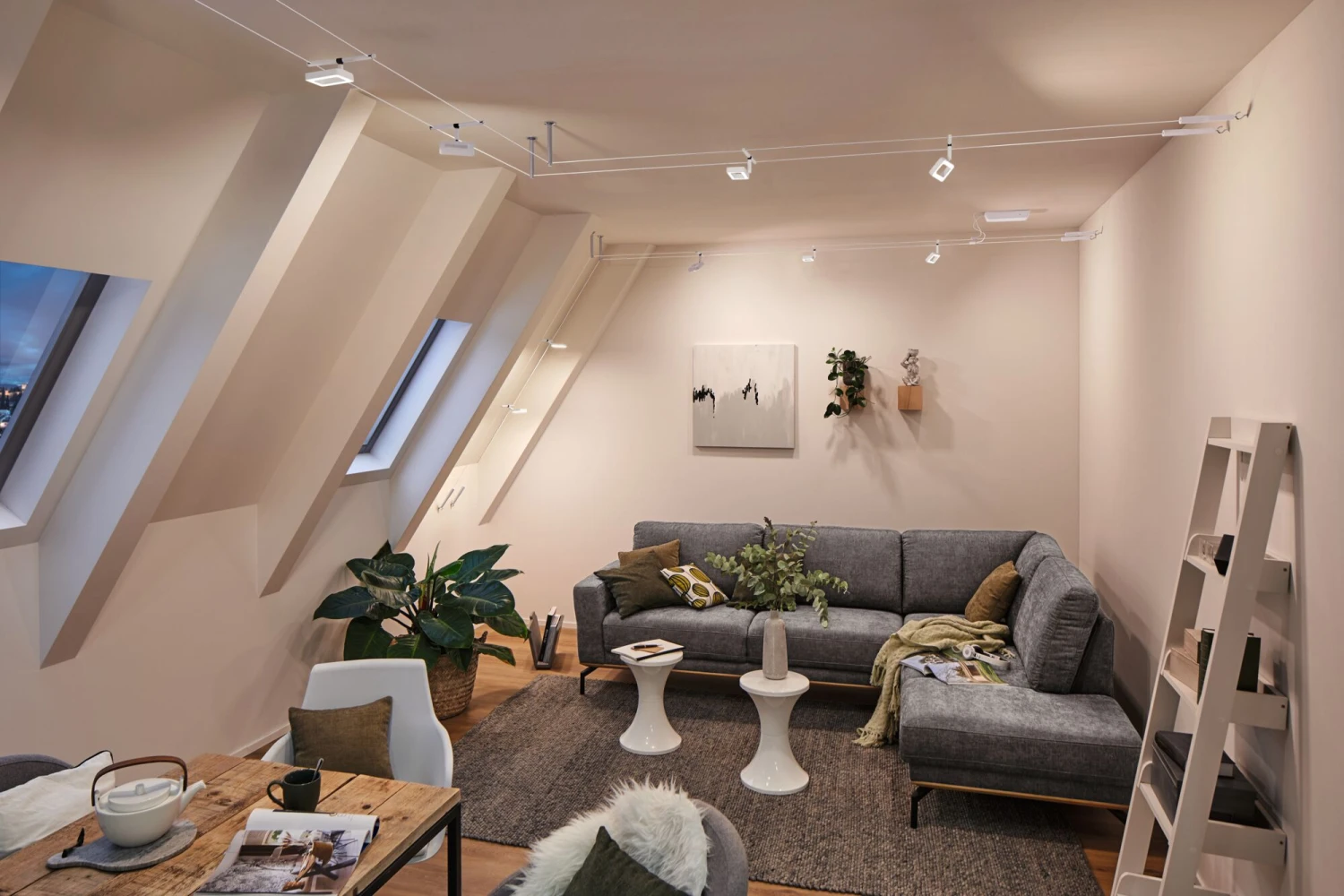 Paulmann CorDuo LED Seilsystem Frame Einzelspot 280lm 4,8W 3000K 12V Weiß Matt/Chrom – Bild 3